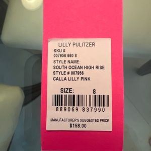 Lilly Pulitzer South Ocean High Rise pants in Calla Lilly Pink
